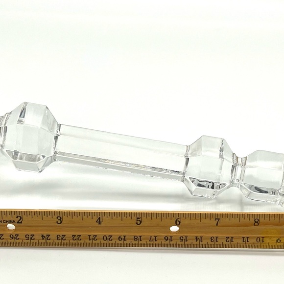 A Set of Two Vintage Val St. Lambert Belgian Crystal Candle Holders - Picture 4 of 7